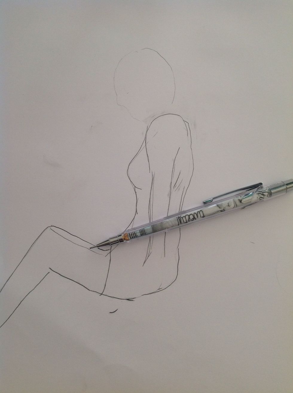 Now draw the left leg...