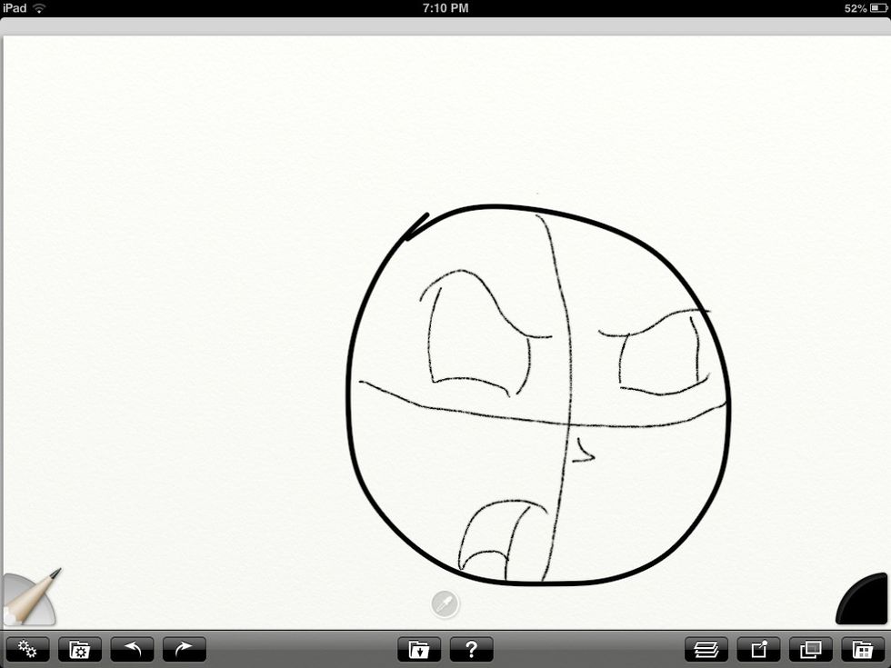 Now draw the mouth, eyes and nose as shown. \ud83d\udc44\ud83d\udc40\ud83d\udc43