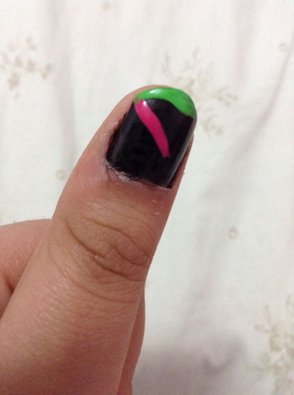 Now draw the other line at the top of your nail