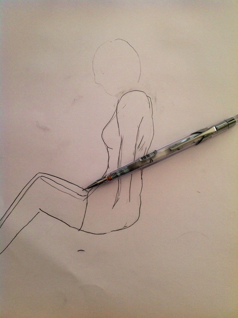 Now draw the right leg....