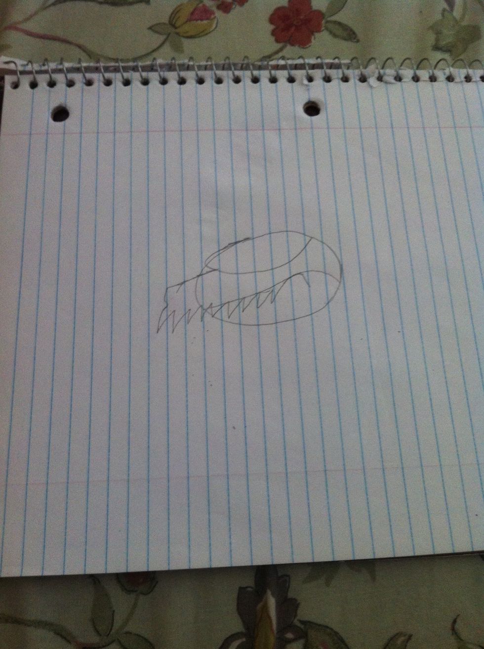 Now draw the sketch of the top part of the head