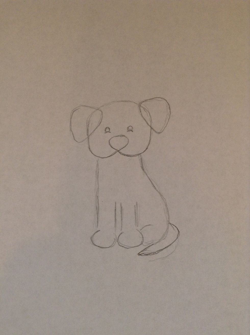 Now draw the tail and the eyes