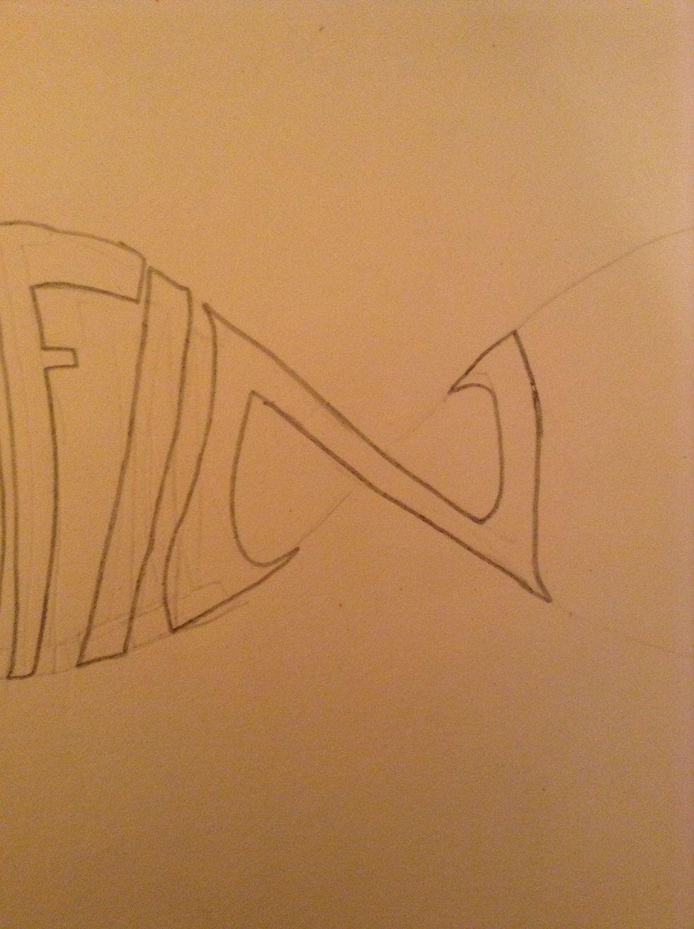 Now draw this weird looking N