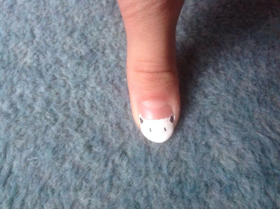 Now draw two small lines for eyes.