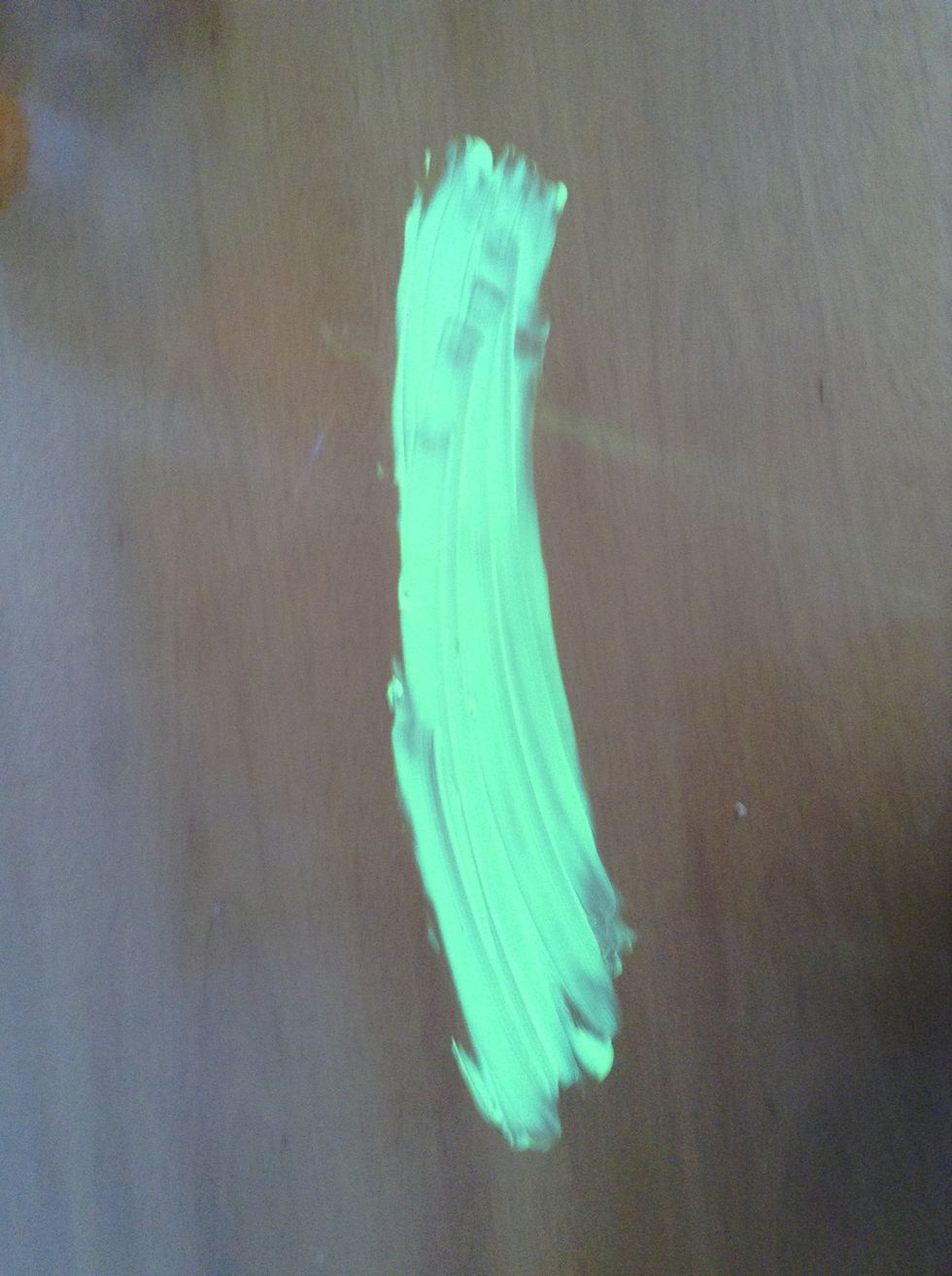 Now drop a small amount of latex in the working table. Spread out, but to make the ball round you must spread the latex in a line. Spread until the latex starts turning transparent.