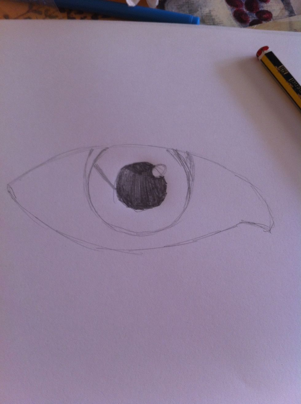 Now edit the bigger circle to match the pupil so it's the same shape