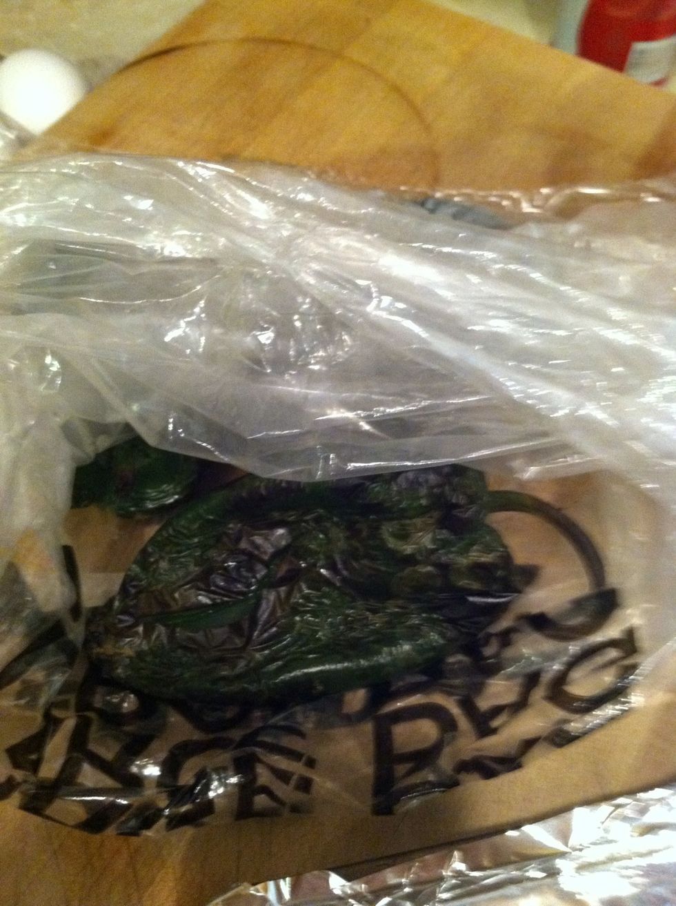 Now either put them in a plastic bag, or put in plate and cover with plastic wrap. For about 5 mins.