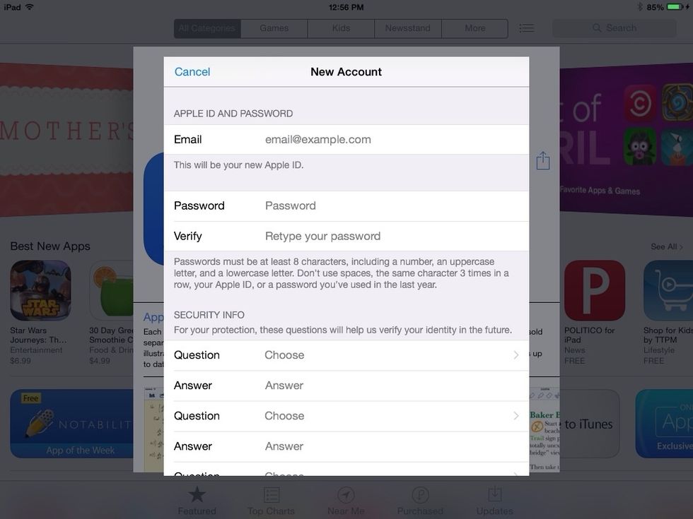Now enter all of the info this page requires. Swipe this screen now for tips to walk you through this screen...