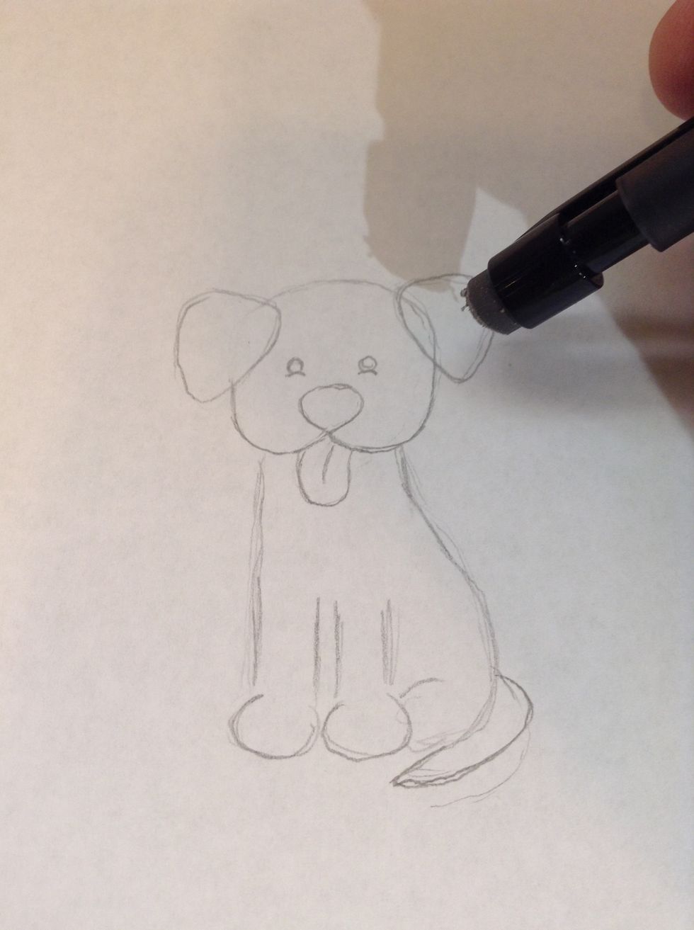 Now erase the lines in the ears and draw the tounge