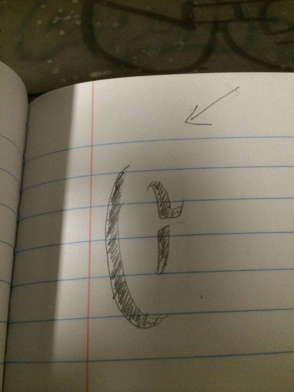 Now erase the parts of the letter that don't create shadow and there you have just a shadow letter