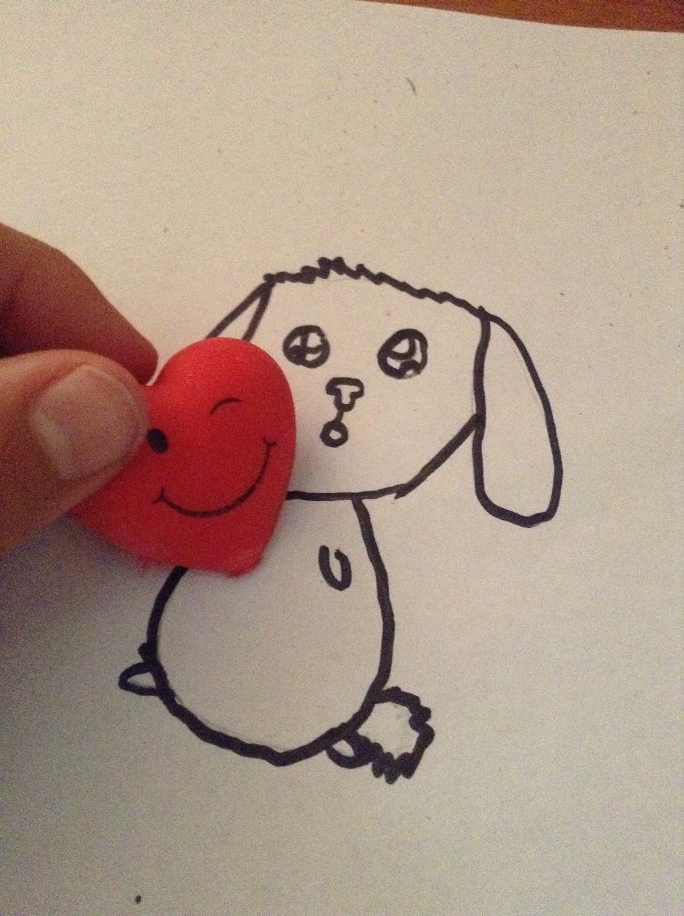 Now erase the pencil marks.