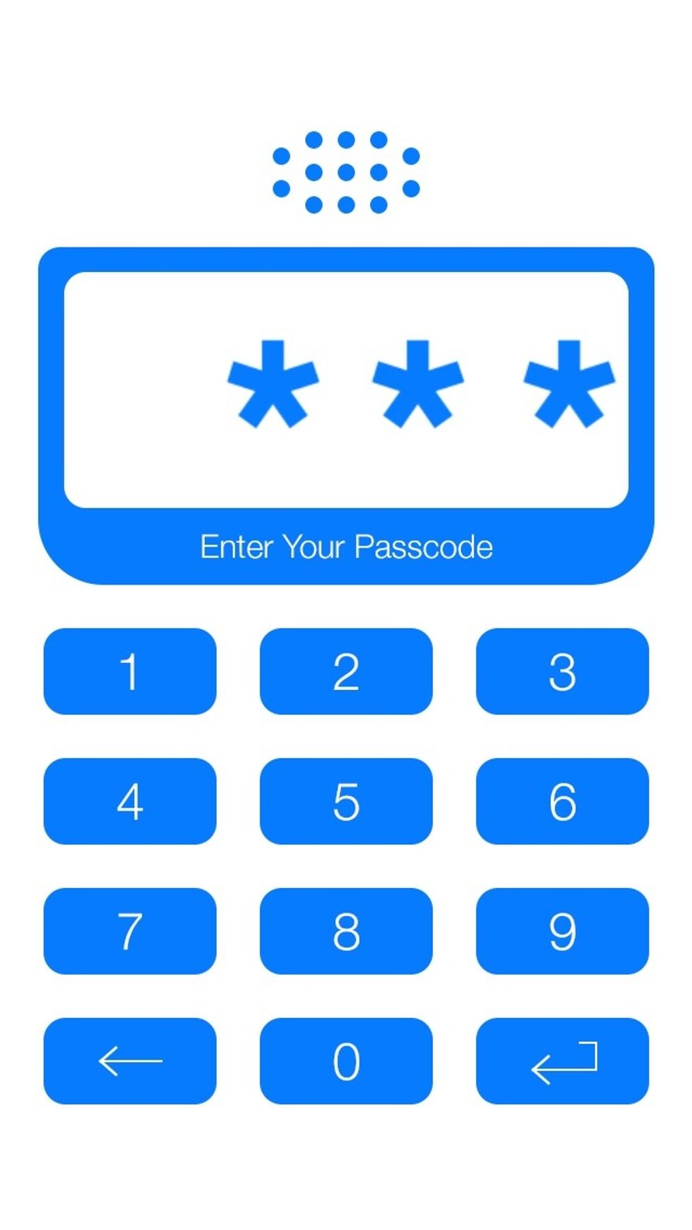 Now, exit the App and re-open it. Type in your new pass code.