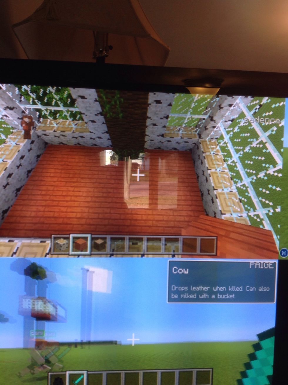 Now, fill in the floor with your planks made sure you leave a 2 block gap.