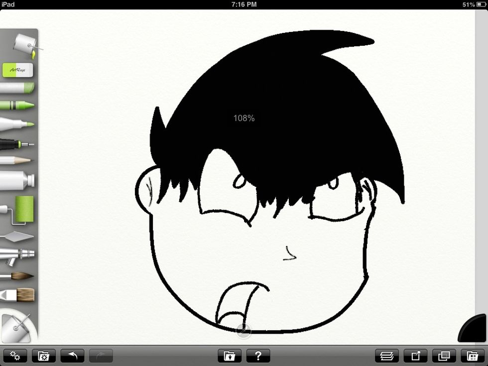 Now fill in the hair