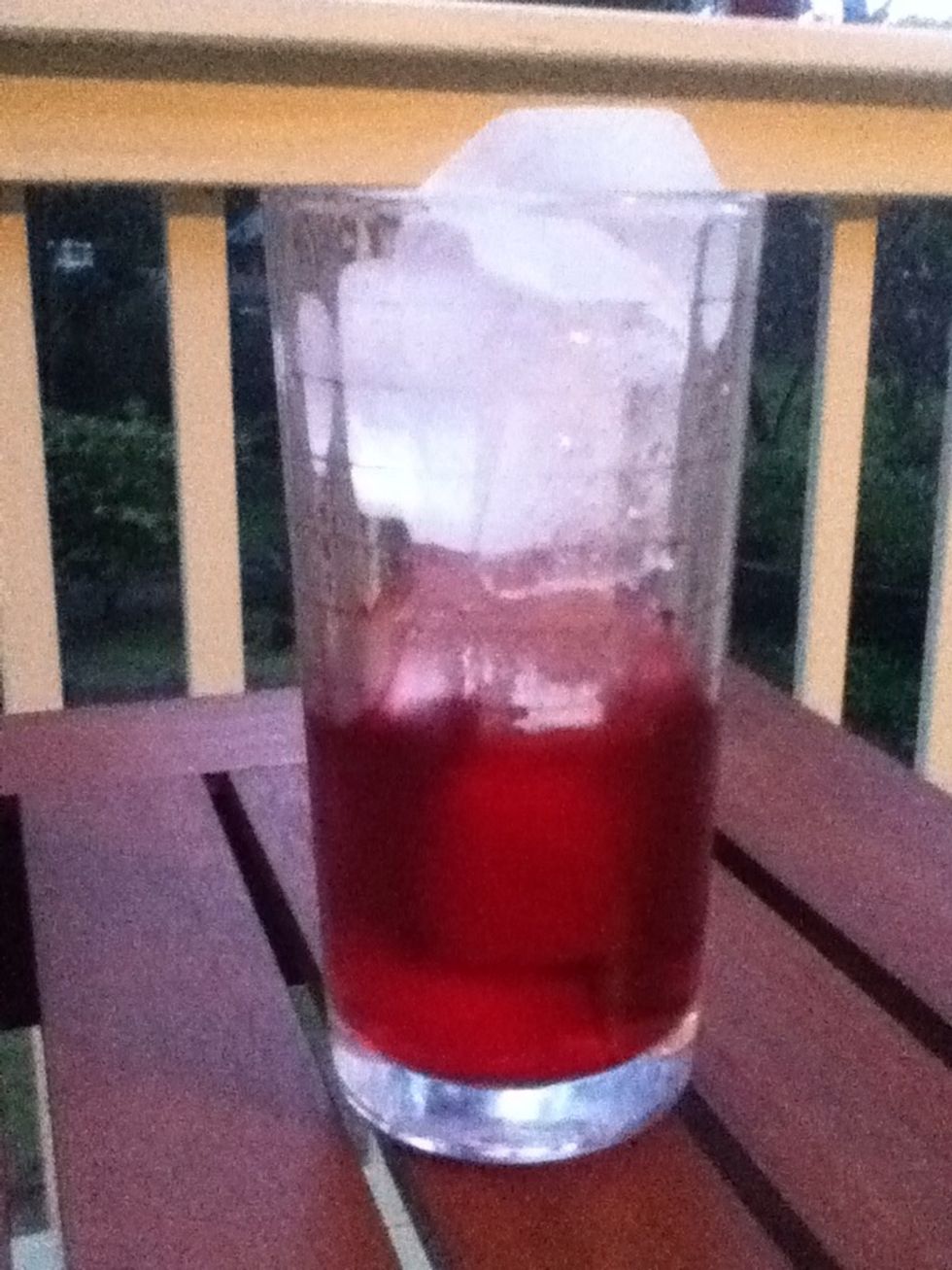 now fill your glass up fully with ice