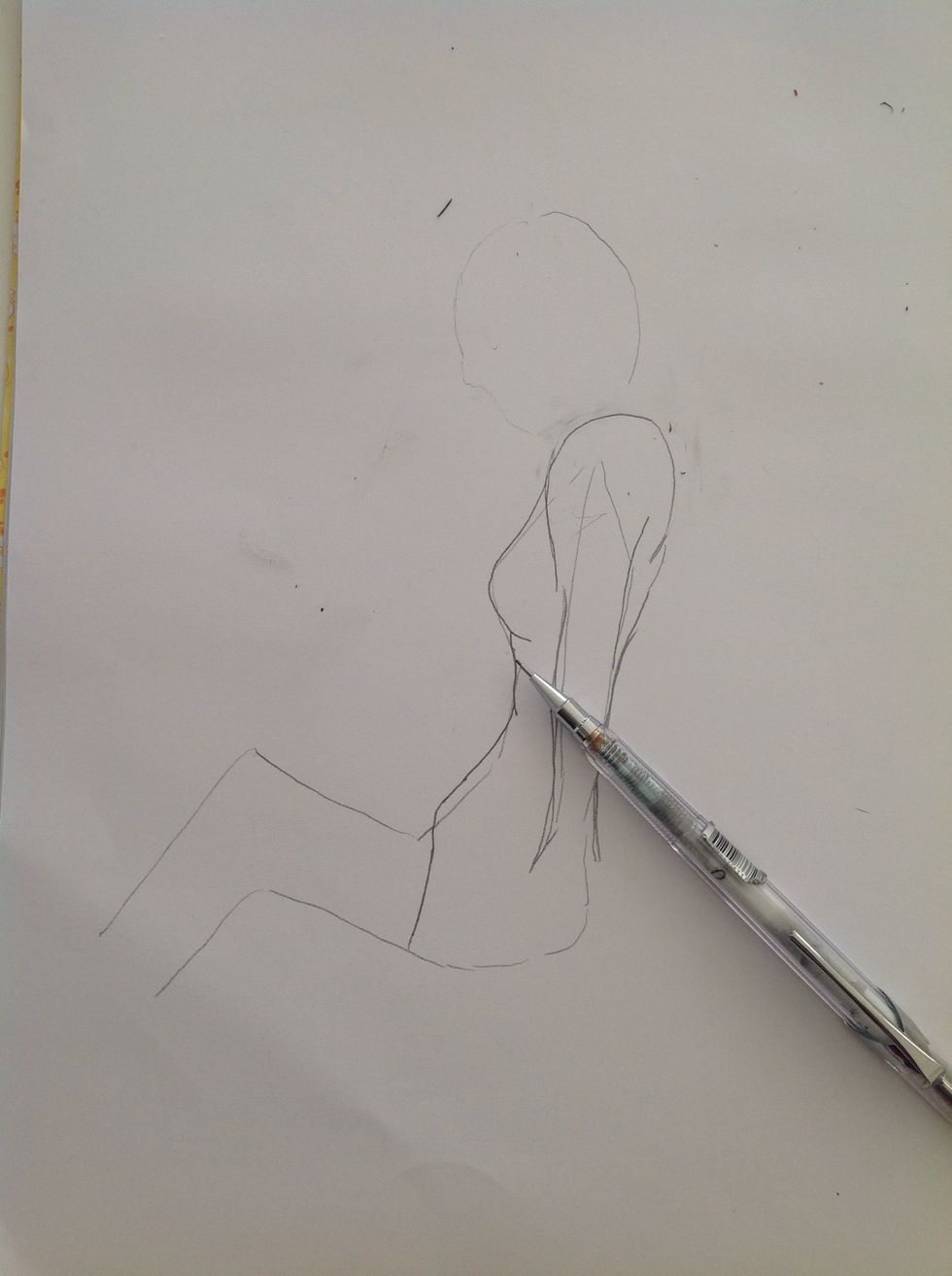 Now finish drawing the chest and the stomach...