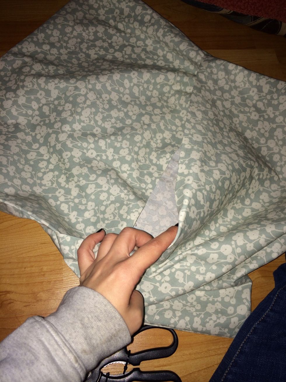 Now flip inside out the cover threw the opening