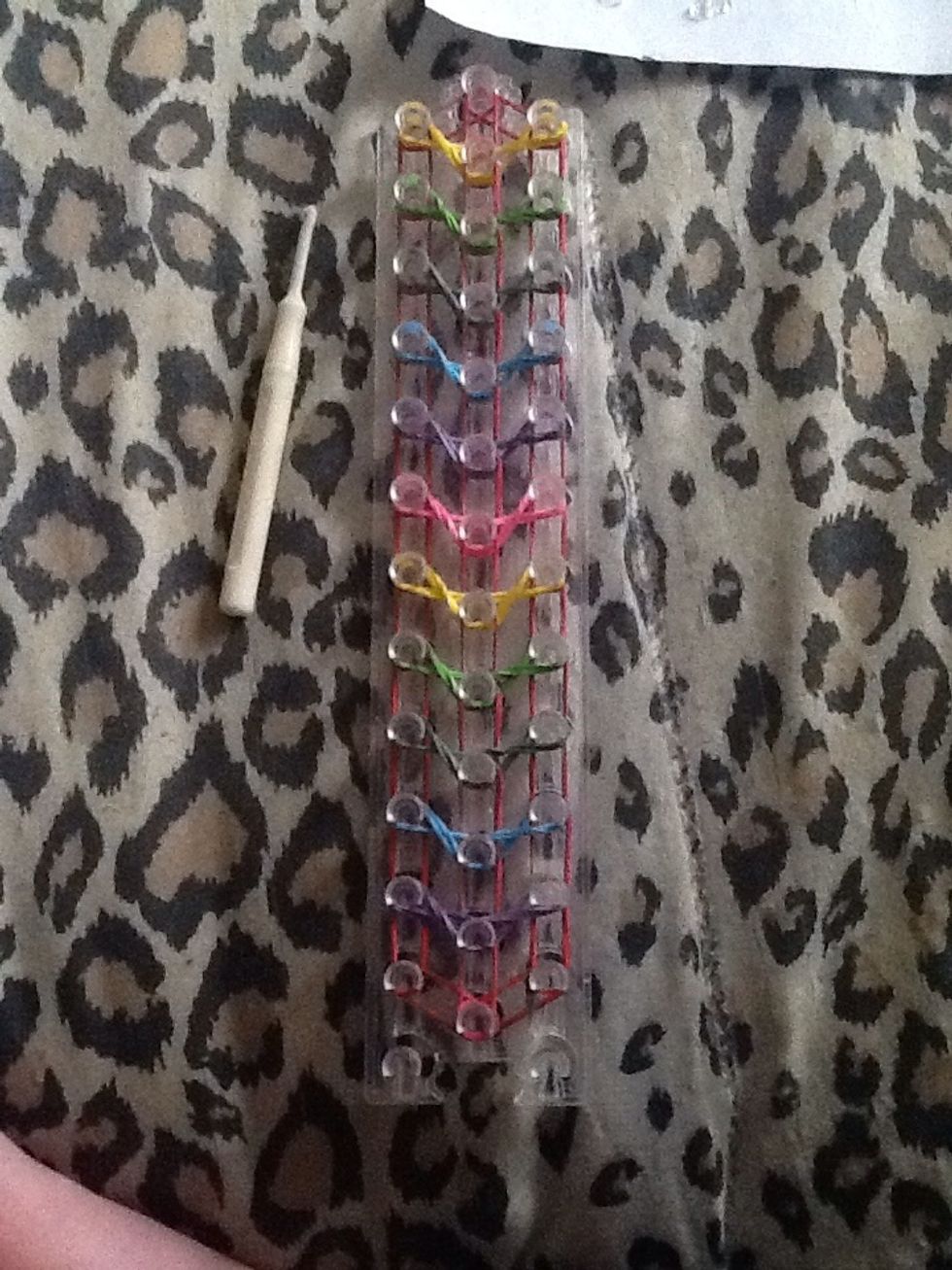 now flip the loom so the arrow is pointing away from you