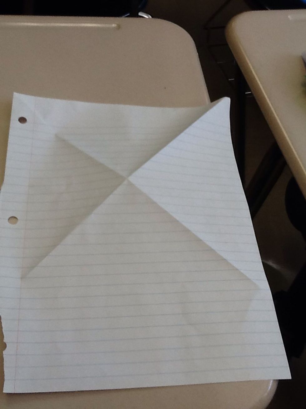Now flip the paper over. ( There should be an X )