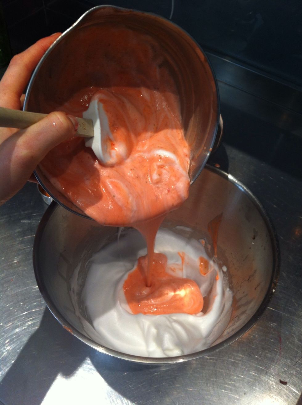 Now fold everything together! Again gently!!