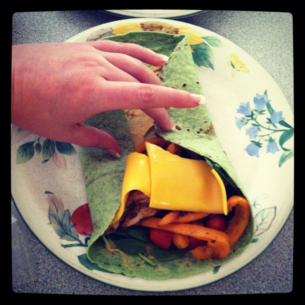 Now fold in the sides..