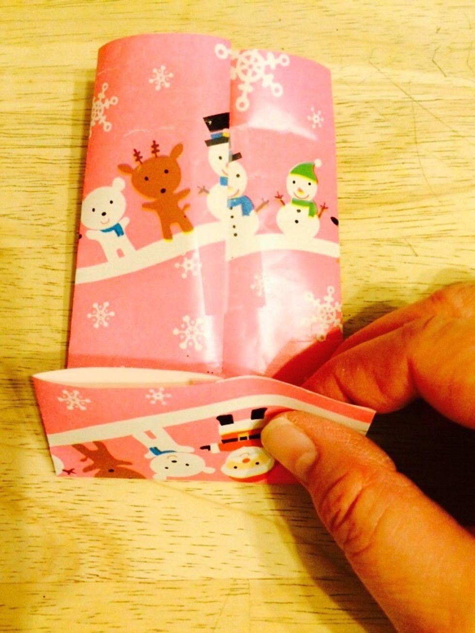 Now fold the bottom however big you want the base of the bag to be.