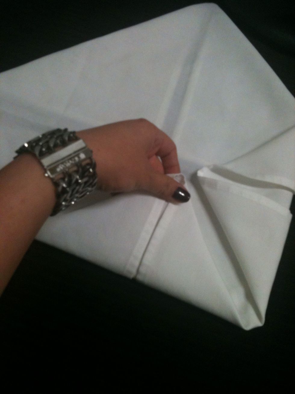 Now fold the corners again, once you do that ull have the folded corners facing you again.