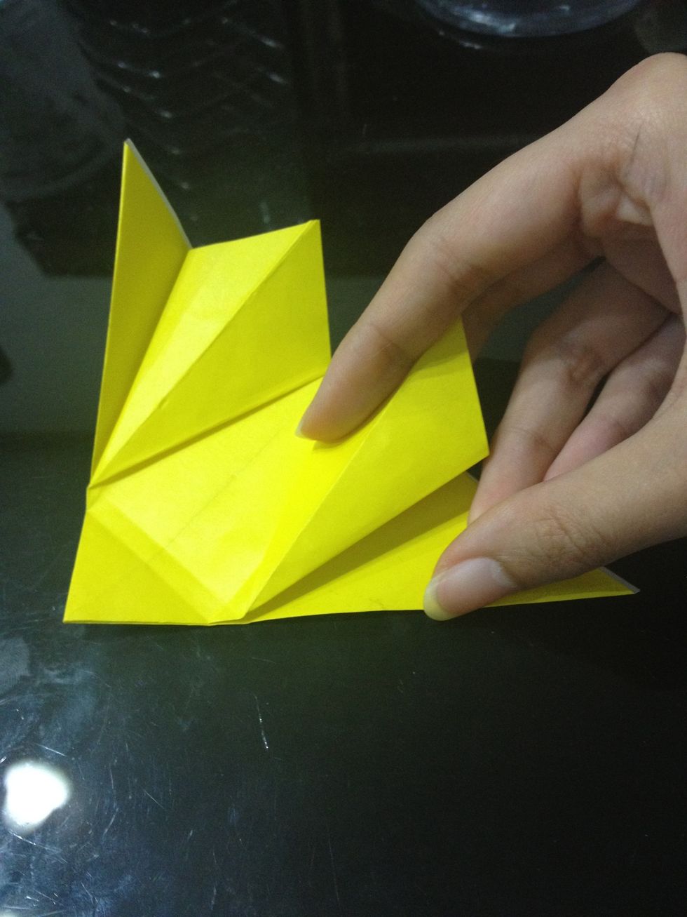 Now fold the flap backwards.
