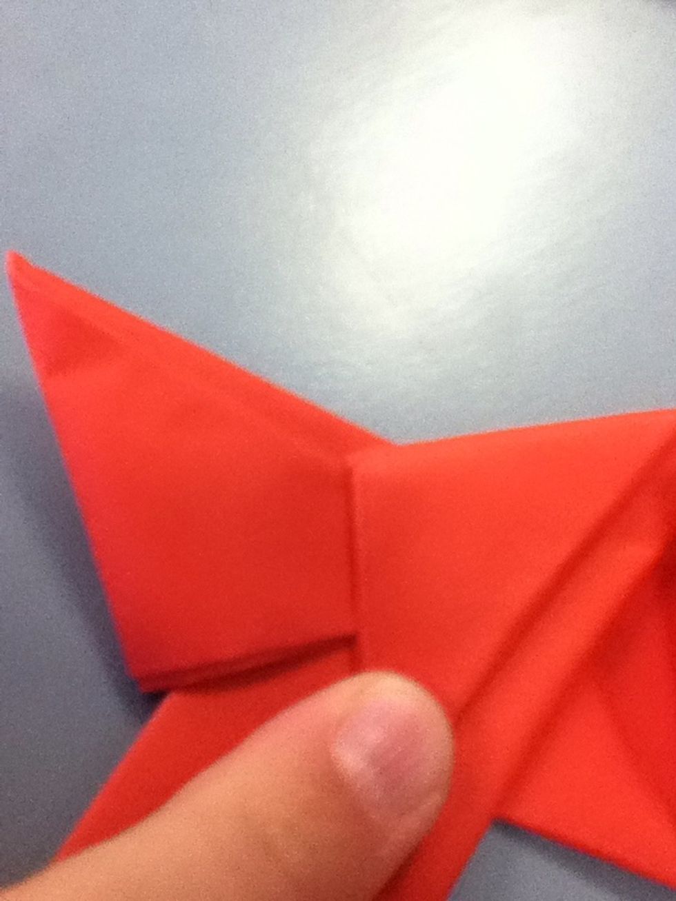 Now fold the next flap over the one you just done