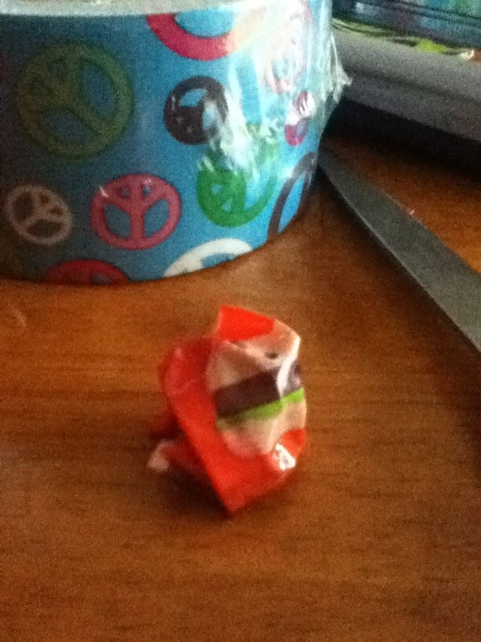 Now fold the sides in. Keep on wrapping until you think it's think enough. (Wrap at least three more times)