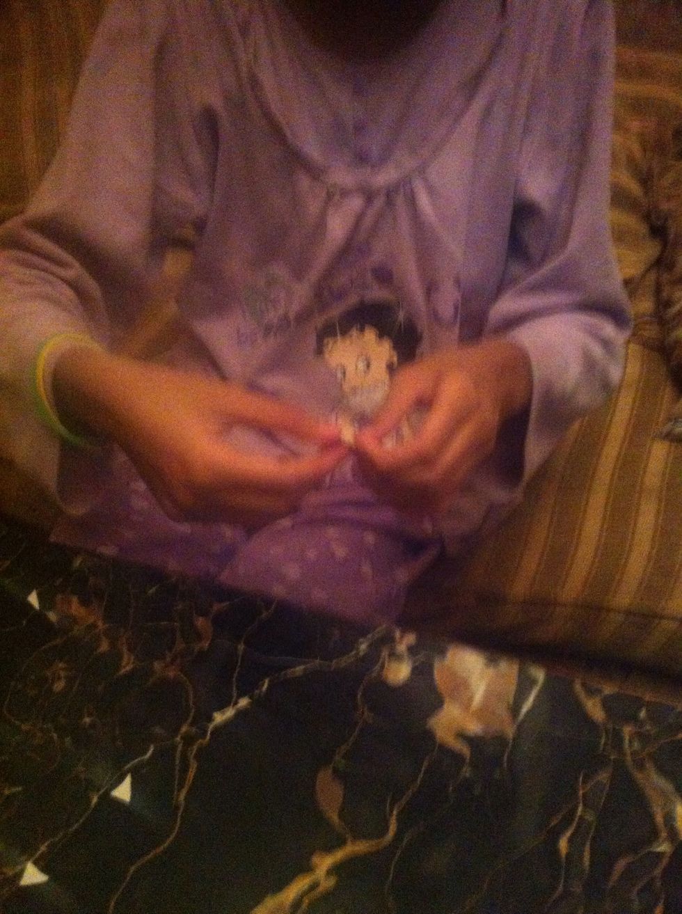 Now fold the triangle \u2755sorry for the bad picture\u2755