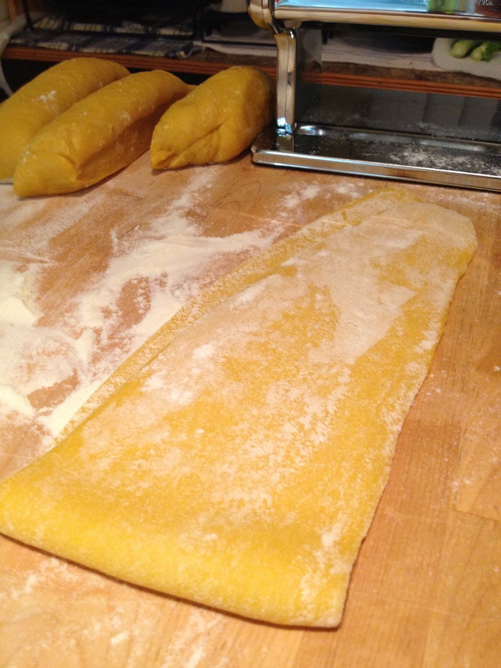 Now fold your pasta in half like you see in this photo.