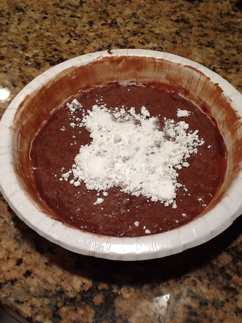 Now for an optional step add some powdered sugar onto your cake.