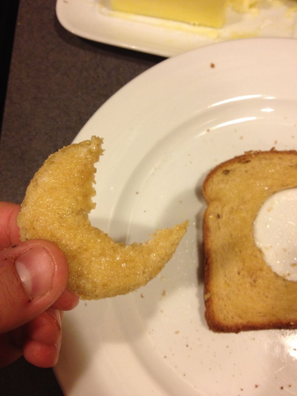 Now for my favorite part, take the small puck and eat it, it is delicious. It is like the perfect piece of toast.