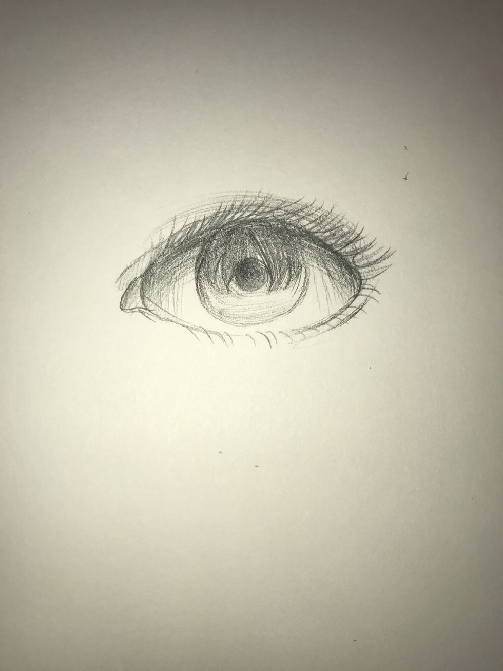 Now for the details. For eyelashes, I usually change the way the paper is positioned so I do not have to hold my pencil differently.