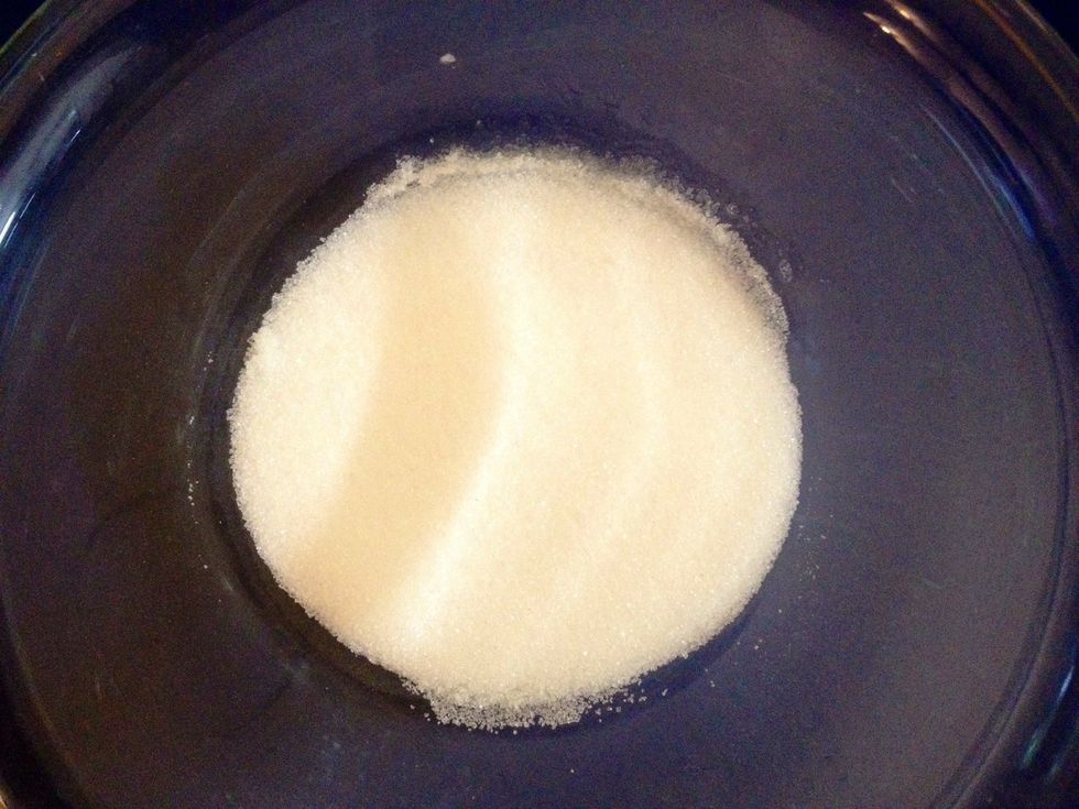 Now for the egg mix - put sugar in a small mixing bowl,