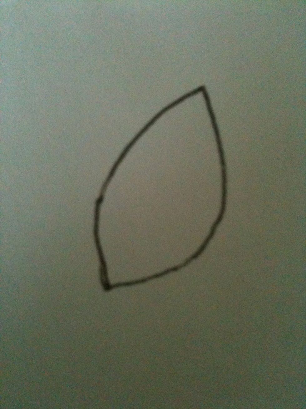 Now for the eye/leaf shape. Draw the shape.