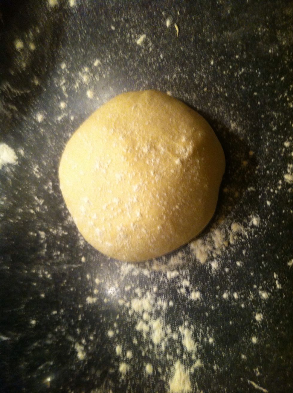 Now for the fun part!!! Also the hard part. It's time to stretch the dough. Take the dough out of the fridge and let warm to room temperature. About 45 min to 1 hr. keep covered with a clean dry towel