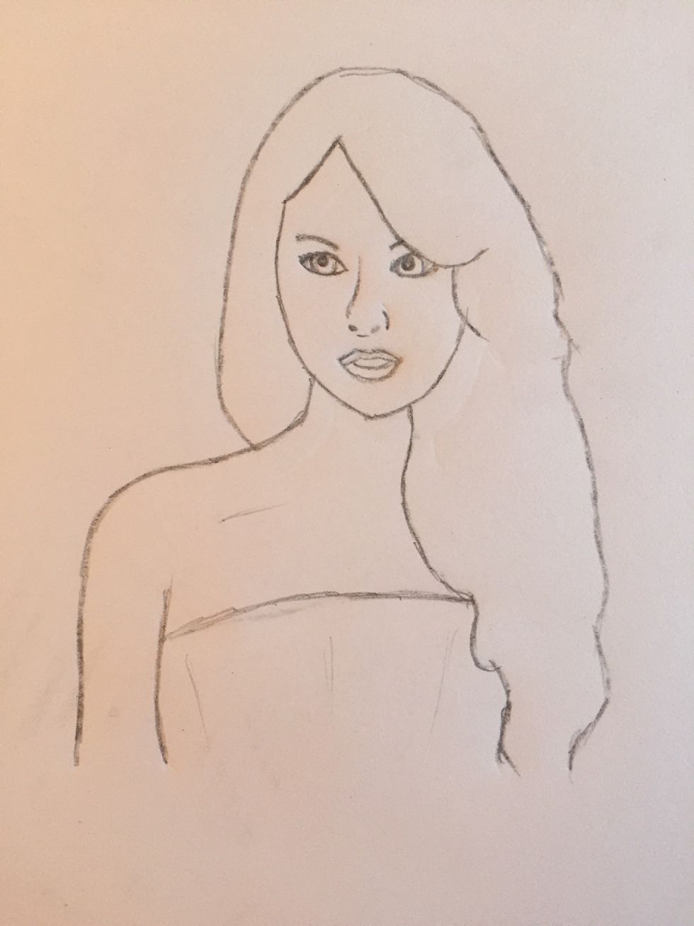 Now for the hardest part... Taylor's face. Couldn't perfectly capture her pretty face, but I tried my best. Be sure to draw lightly, because I had to erase and redraw a LOT. \ud83d\ude01