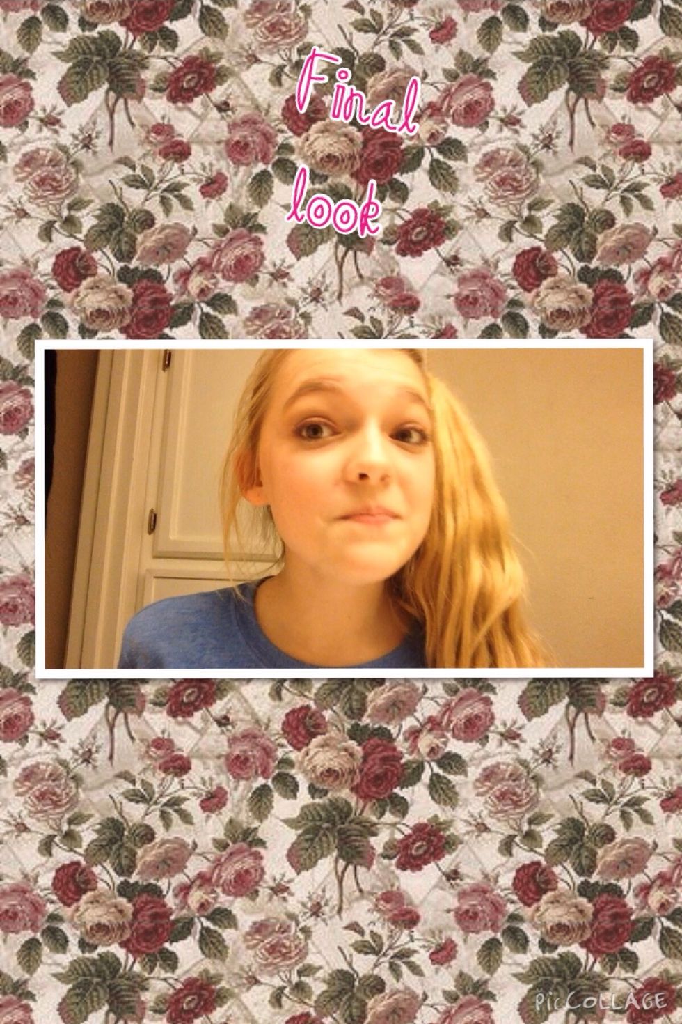 Now for the last step you have to add brown eyeliner on your lids, I didn't get a pic of me doing this in action but I did and it turned out beautiful! And lastly add mascara if desired and your done