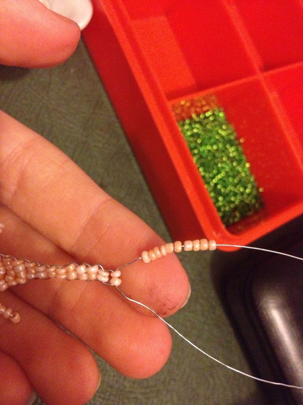 Now for the loop add 10 beads