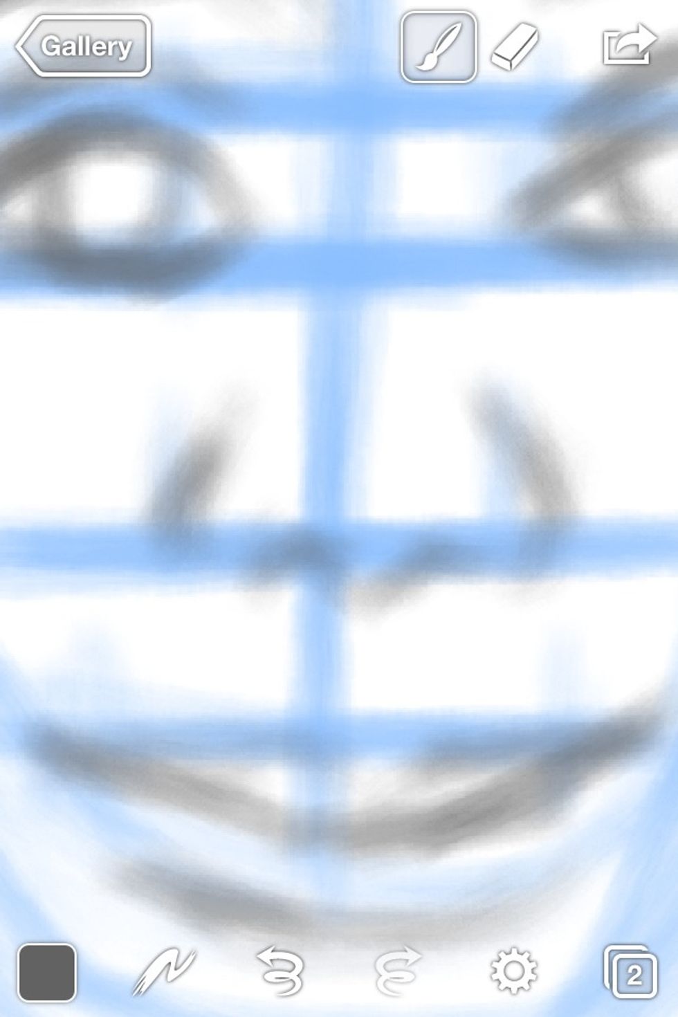 Now for the mouth. He's smiling so the lips are curved. I start with the corner and work my way in on the upper and lower lip.