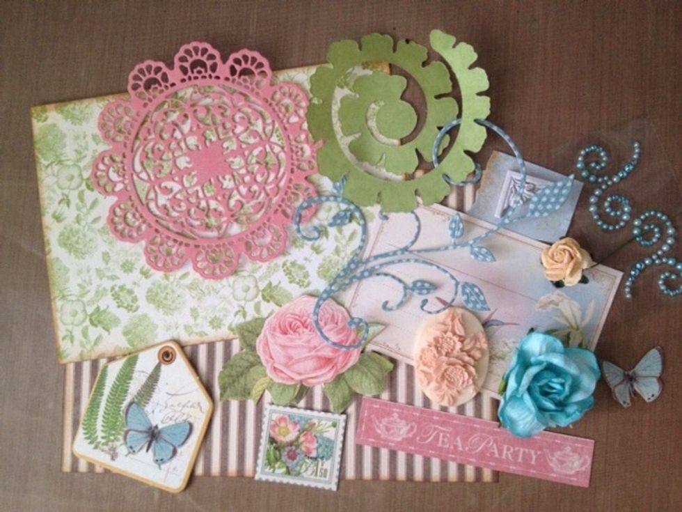 Now for the top of the box! Use whatever embellishments you like. Some of them were not used in the final design ;)