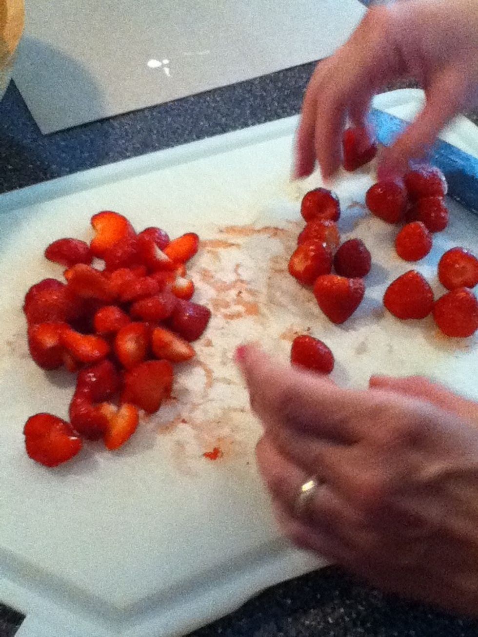 Now for your 1-1/2 cups of strawberries