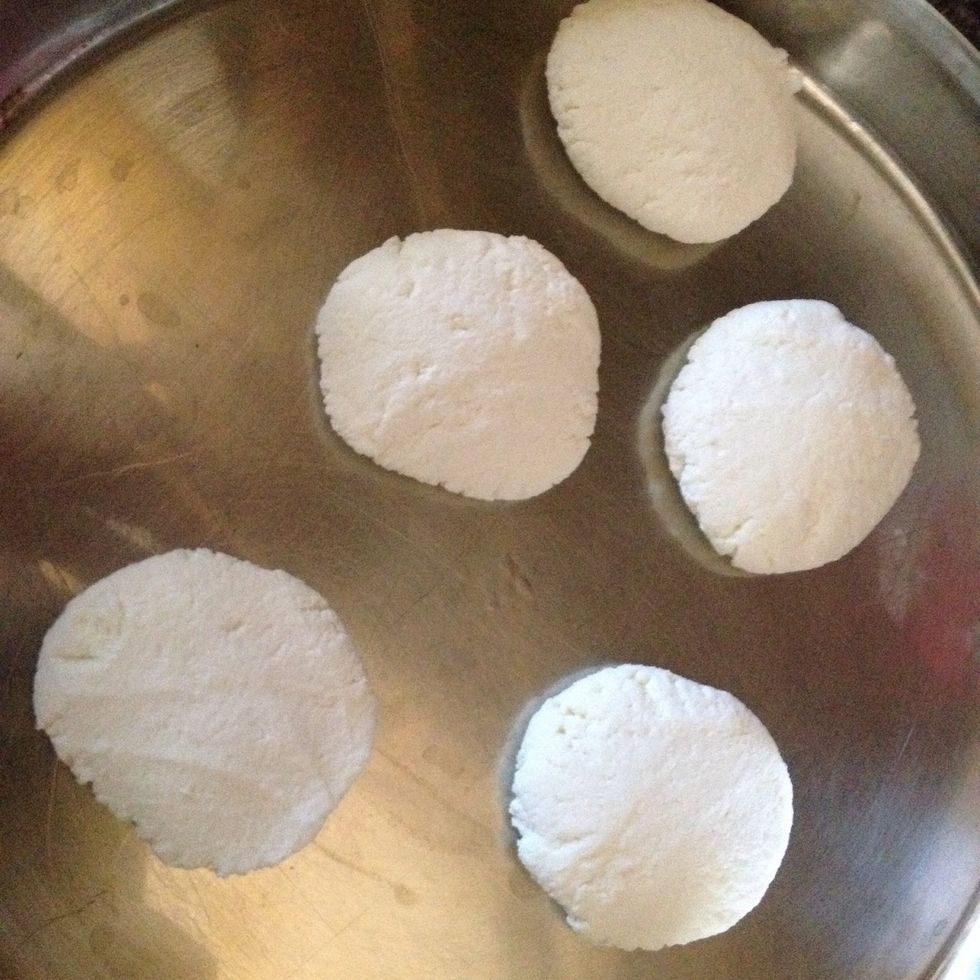 Now form the balls like this I only made five for a family of two
