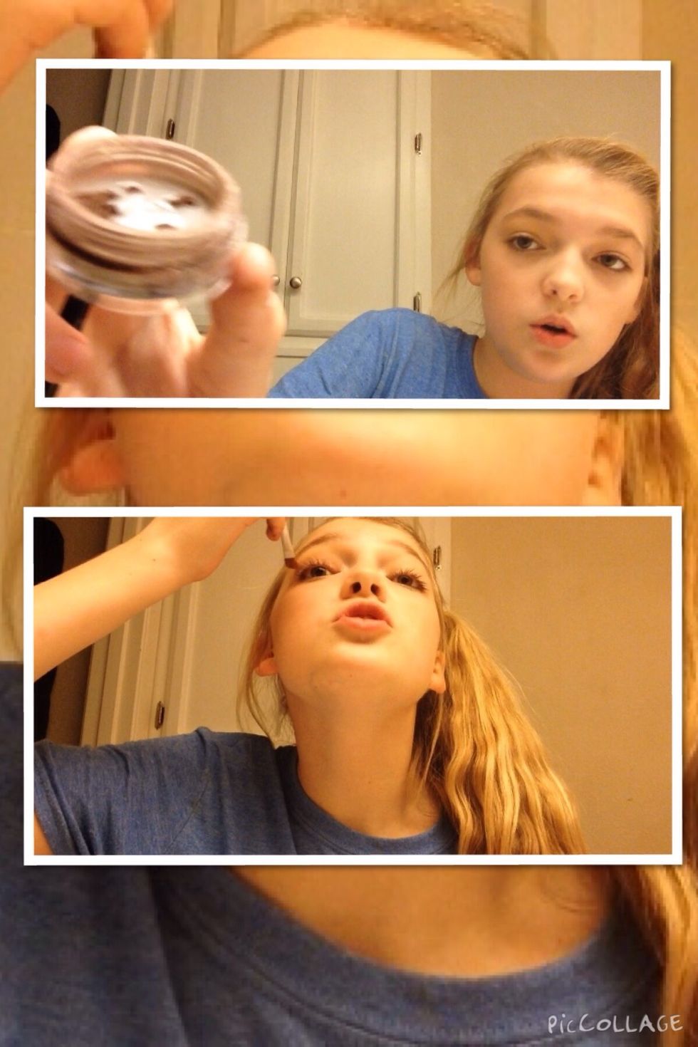 Now get a dark brown color I like to refer to it as oak! So take the oak color and put it on your eye!