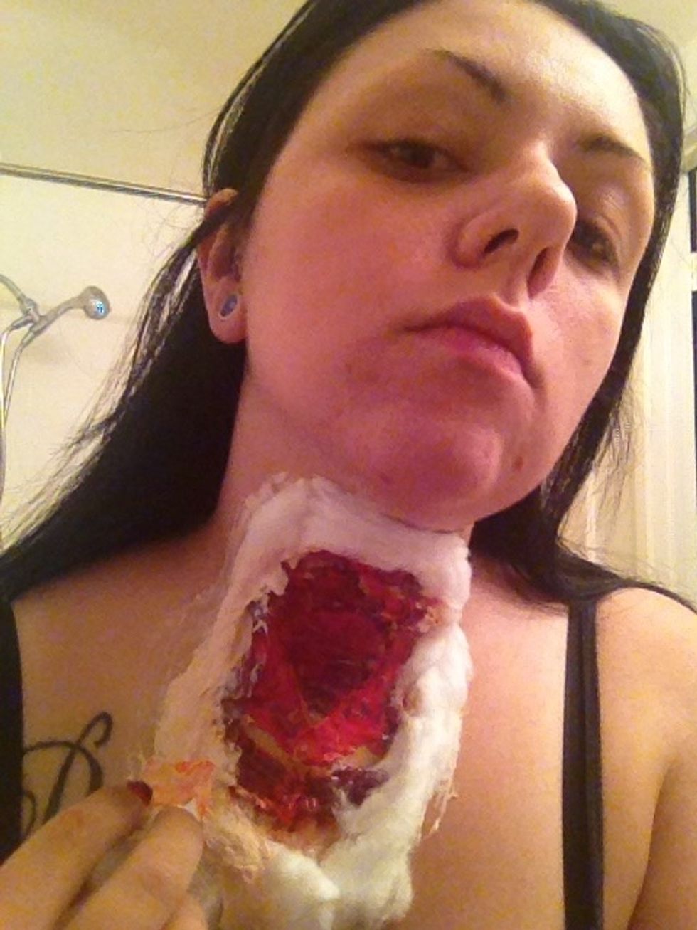 Now get a lot of latex ready and start applying onto cotton. Gets a bit more messy.