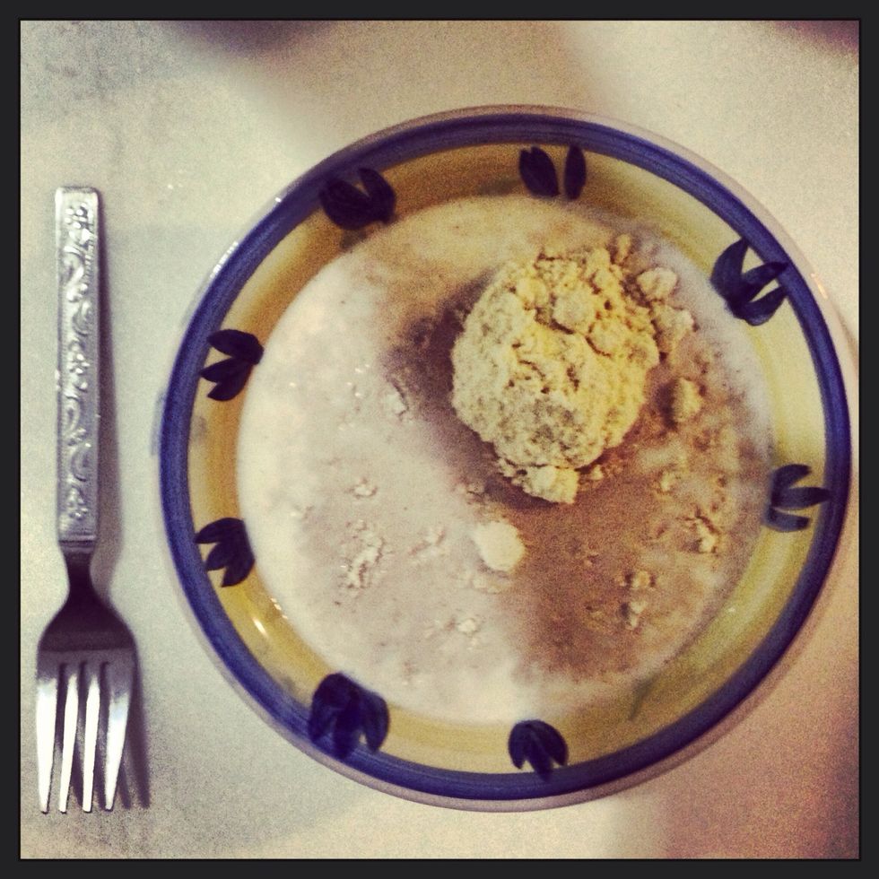 Now, get ready to mix it.