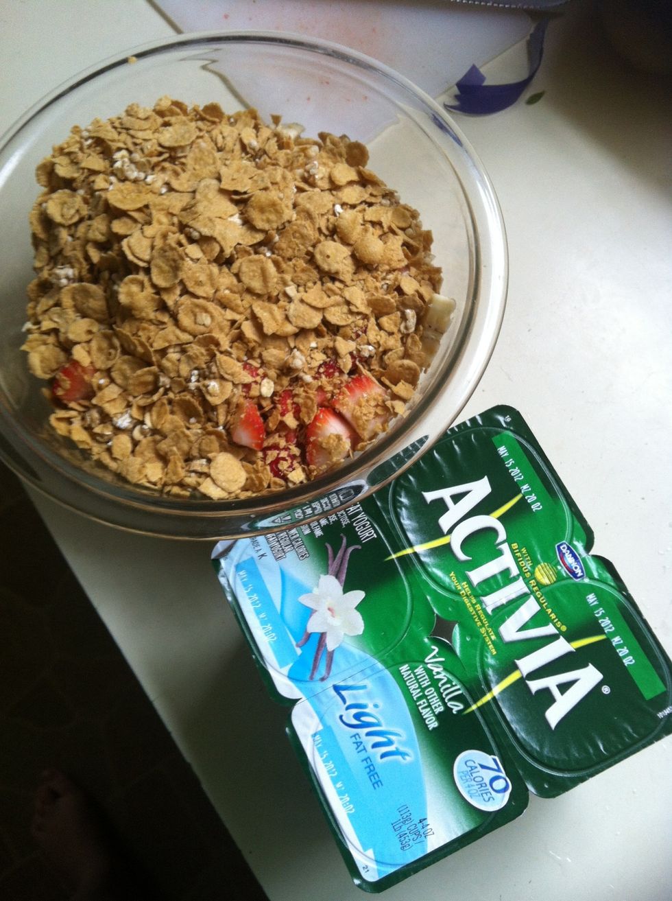 Now get ready to mix the yogurt in