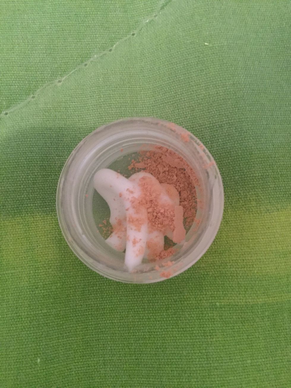 Now get the powder and put some in of that too